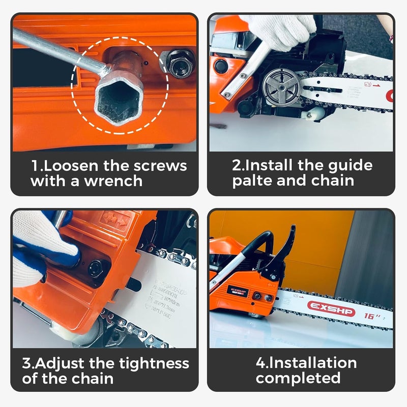 EXSHP 16 inch Chainsaw Bar 55 Drive Links 3/8" LP Pitch .050" Gauge Compatible with Stihl Chainsaw MS170，for Stihl 3/8" Chain saw Guide Bar Replacement - Image 5